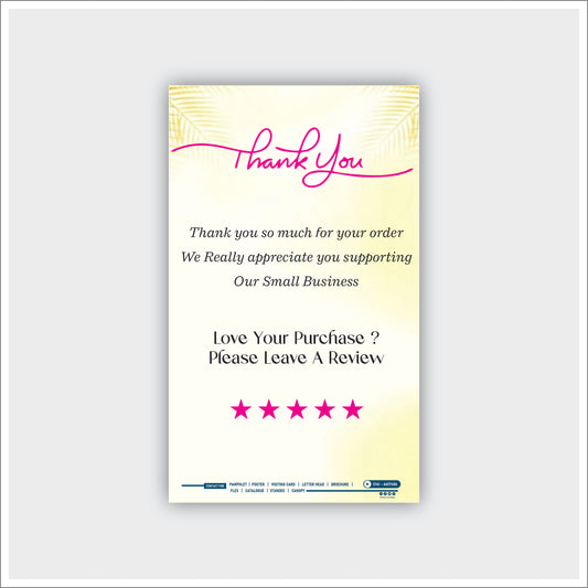Thank You & Rating Card