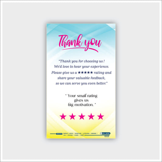 Thank You & Rating Card